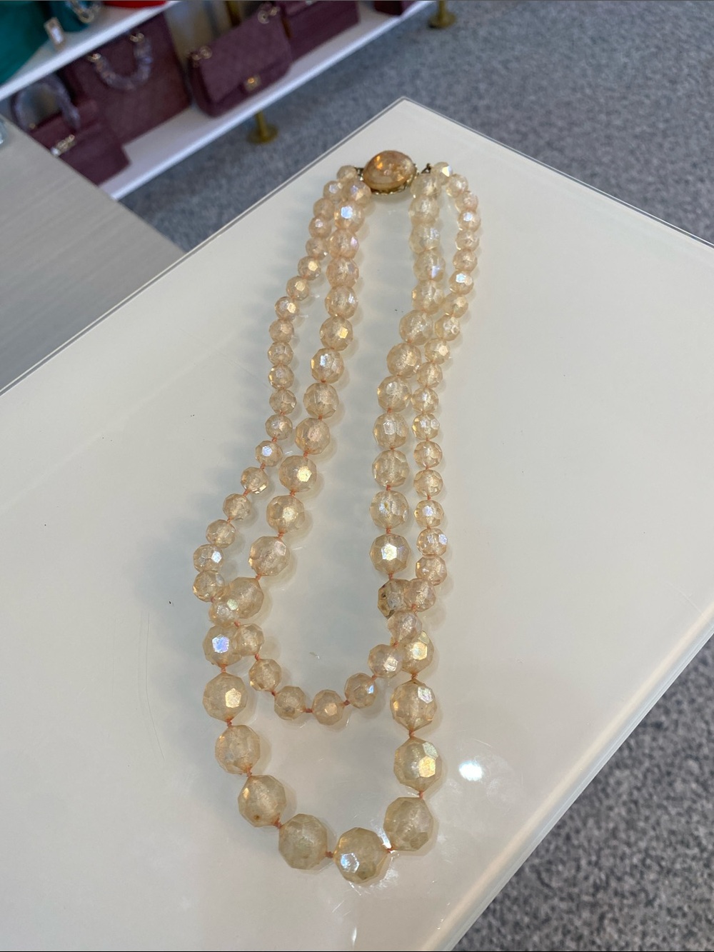 Acrylic vintage necklace tow strands